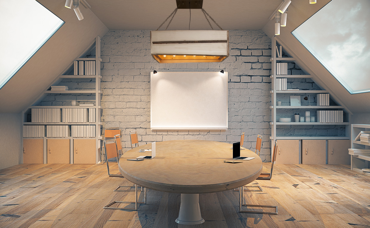 Wooden conference room